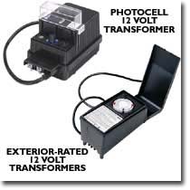 Picture of exterior-rated and photocell 12 volt low voltage transormers